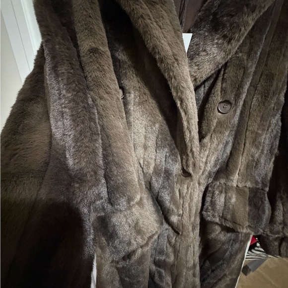 NEW! WeWoreWhat Brown Faux Fur Blazer Jacket - Picture 10 of 10